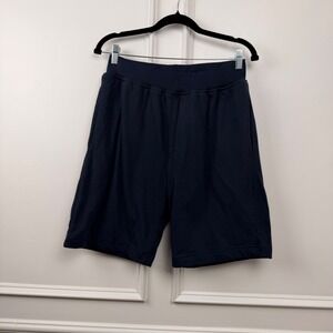 DudeRobe Mens Navy Blue Terry Cloth Lined Lounge Shorts Size S/M Drawstring